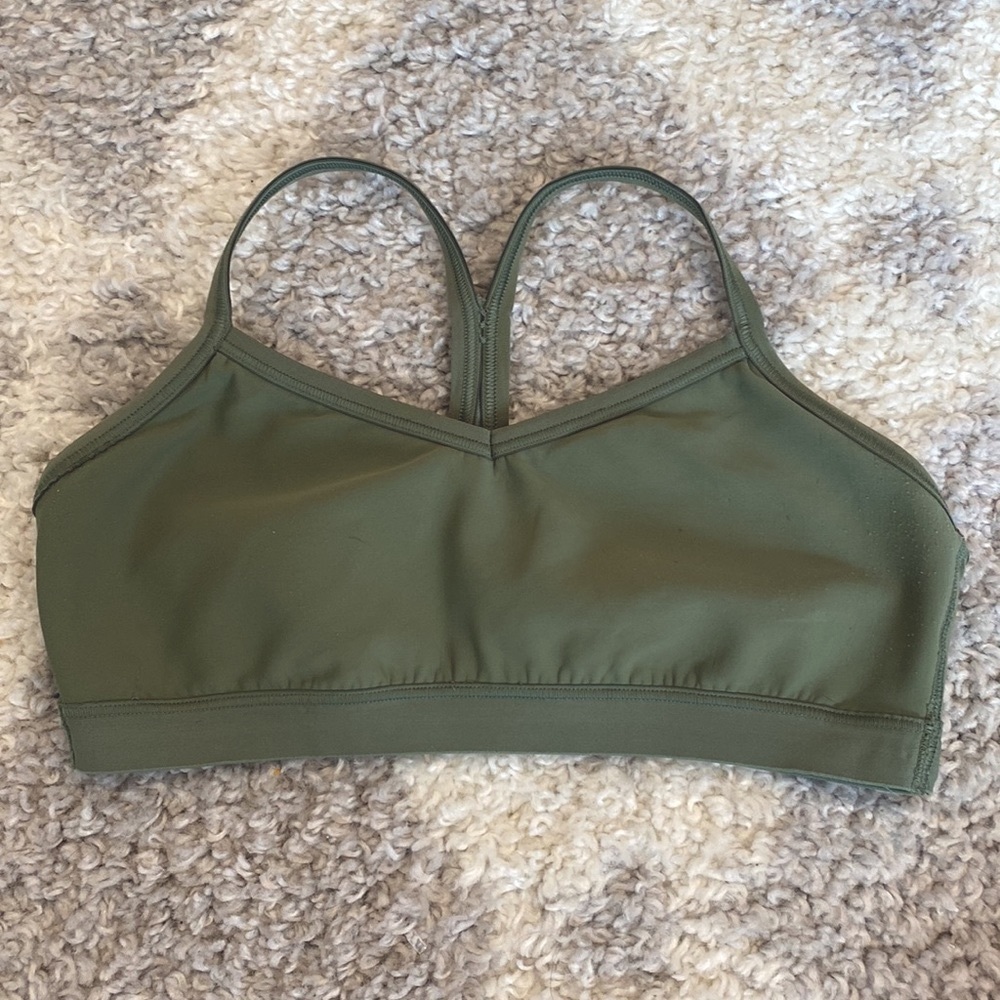 aerie chill play move olive green sport bra